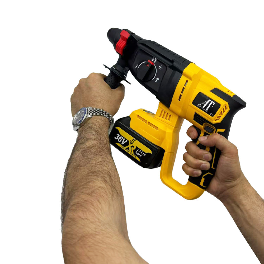 Mașină de Găurit Electrică AT PERFORMANCE® 1680W, 3500rpm, 2 Baterii 36V, 26mm, Fără Fir, Albastru – Putere și Precizie pentru Profesioniști și Bricolaj